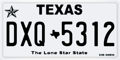 TX license plate DXQ5312