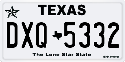 TX license plate DXQ5332