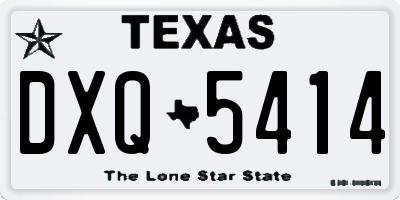 TX license plate DXQ5414