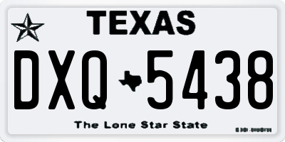 TX license plate DXQ5438
