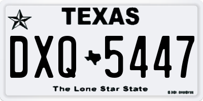 TX license plate DXQ5447