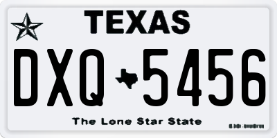 TX license plate DXQ5456