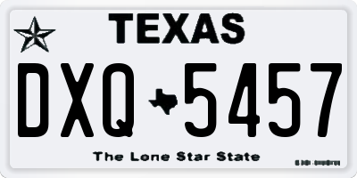 TX license plate DXQ5457