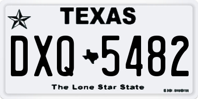 TX license plate DXQ5482