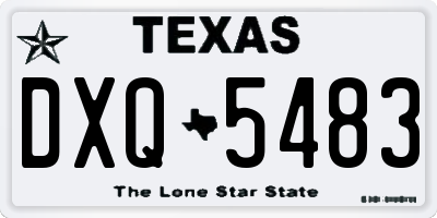 TX license plate DXQ5483