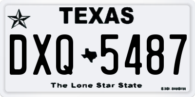 TX license plate DXQ5487