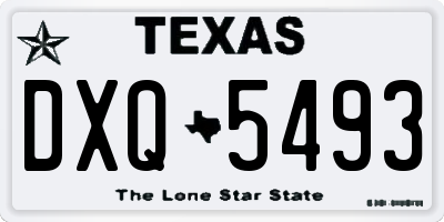 TX license plate DXQ5493