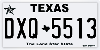 TX license plate DXQ5513
