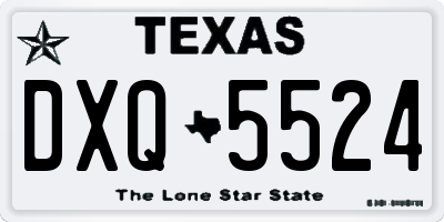 TX license plate DXQ5524