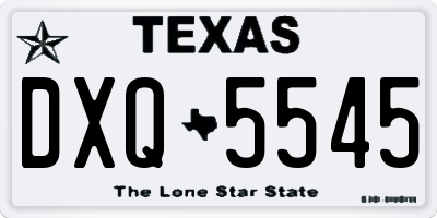 TX license plate DXQ5545