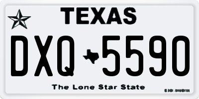 TX license plate DXQ5590