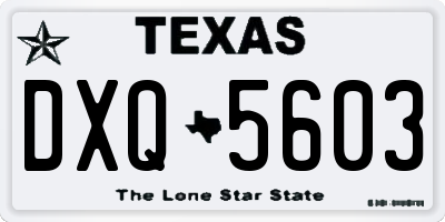 TX license plate DXQ5603