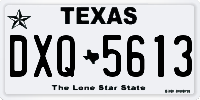 TX license plate DXQ5613