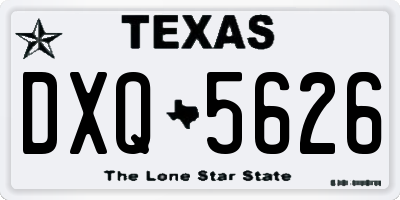 TX license plate DXQ5626