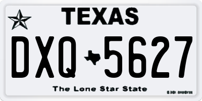 TX license plate DXQ5627