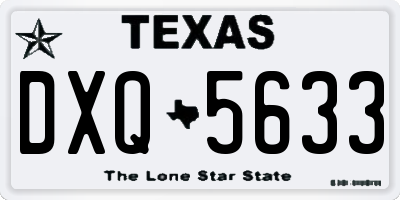 TX license plate DXQ5633