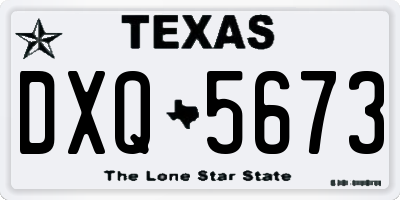 TX license plate DXQ5673