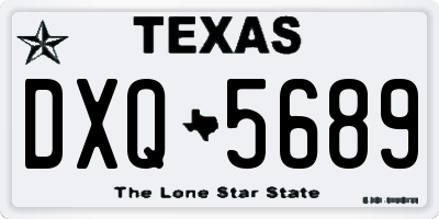 TX license plate DXQ5689