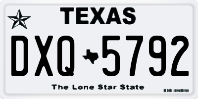 TX license plate DXQ5792