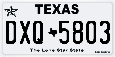 TX license plate DXQ5803