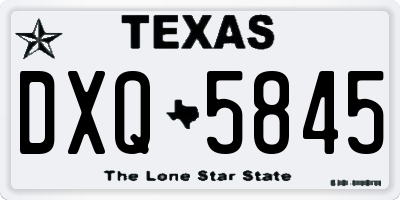 TX license plate DXQ5845