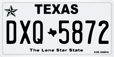 TX license plate DXQ5872