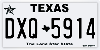 TX license plate DXQ5914