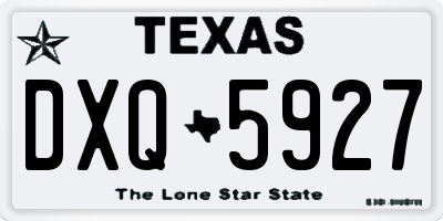 TX license plate DXQ5927