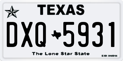 TX license plate DXQ5931