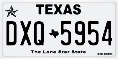 TX license plate DXQ5954