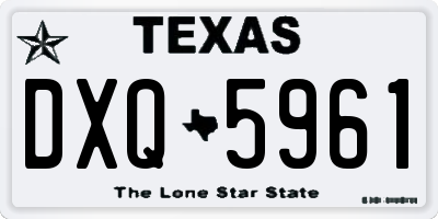 TX license plate DXQ5961