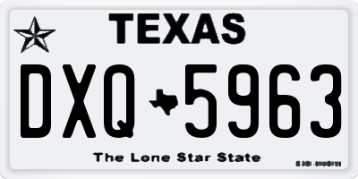 TX license plate DXQ5963