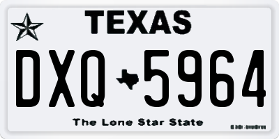 TX license plate DXQ5964