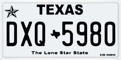 TX license plate DXQ5980
