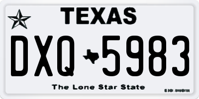 TX license plate DXQ5983