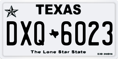TX license plate DXQ6023