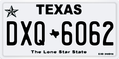 TX license plate DXQ6062