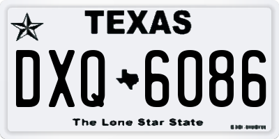 TX license plate DXQ6086