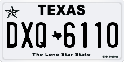 TX license plate DXQ6110
