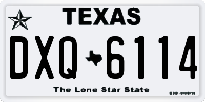 TX license plate DXQ6114