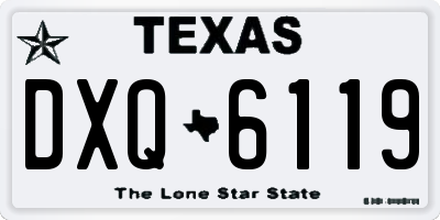 TX license plate DXQ6119