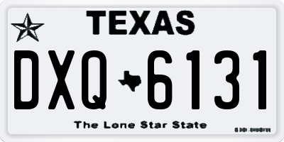 TX license plate DXQ6131