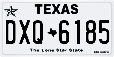 TX license plate DXQ6185