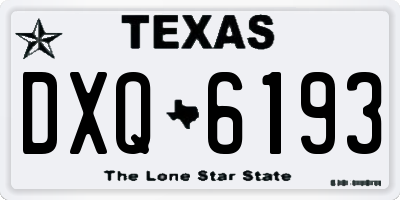 TX license plate DXQ6193