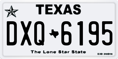 TX license plate DXQ6195