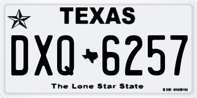 TX license plate DXQ6257