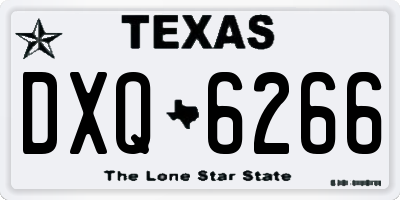 TX license plate DXQ6266