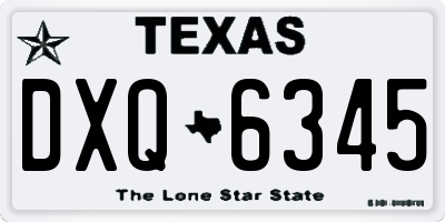 TX license plate DXQ6345