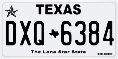 TX license plate DXQ6384