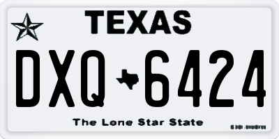 TX license plate DXQ6424